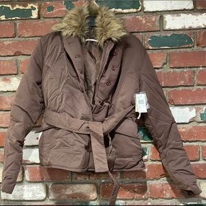 Buffalo David Bitton Bomber Jacket with Faux Fur Trim Colar
